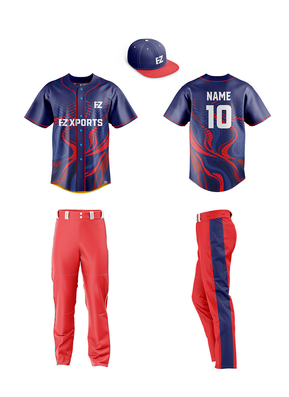 Custom Baseball Uniform BS-11 Full Set (Jersey + Pants + Socks) / Style-1