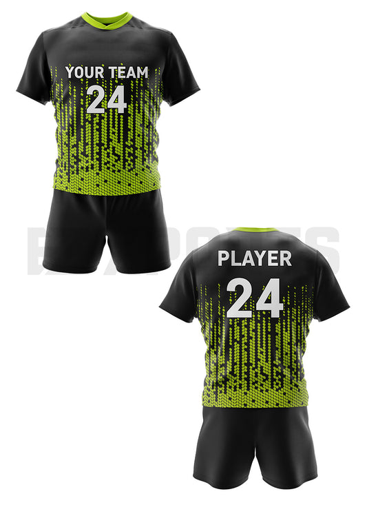 Custom Lacrosse Uniform LCR-2 in lime green with team name and player number