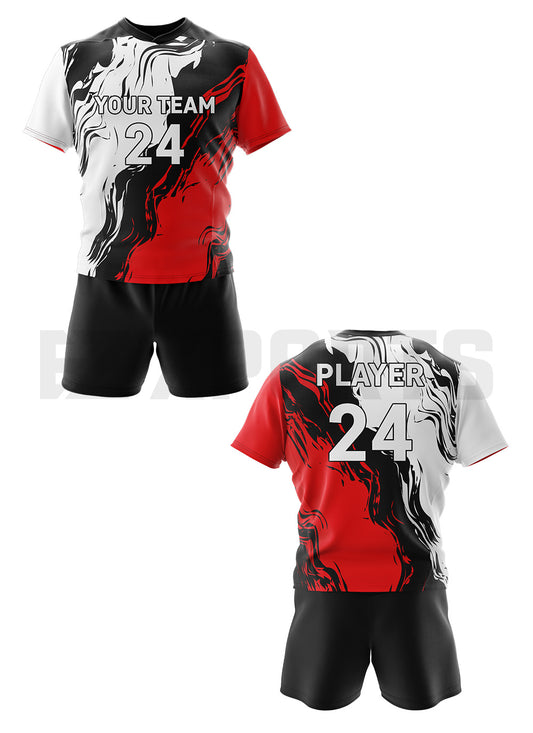 Custom Lacrosse Uniform LCR-4 in red with team name and player number