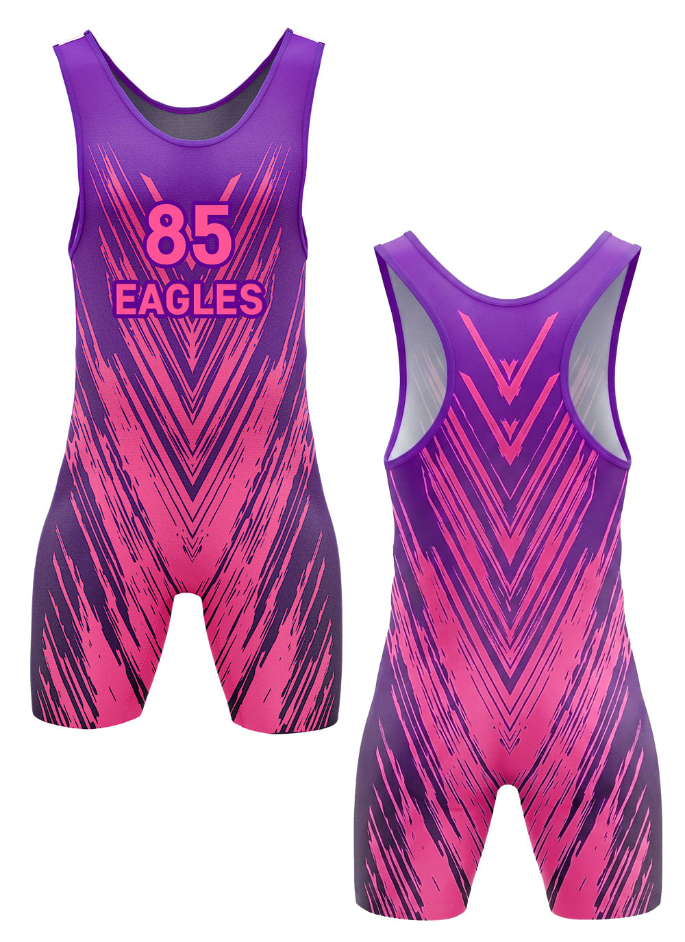 Custom wrestling singlet purple pink sublimated team uniform – EZ Xports
