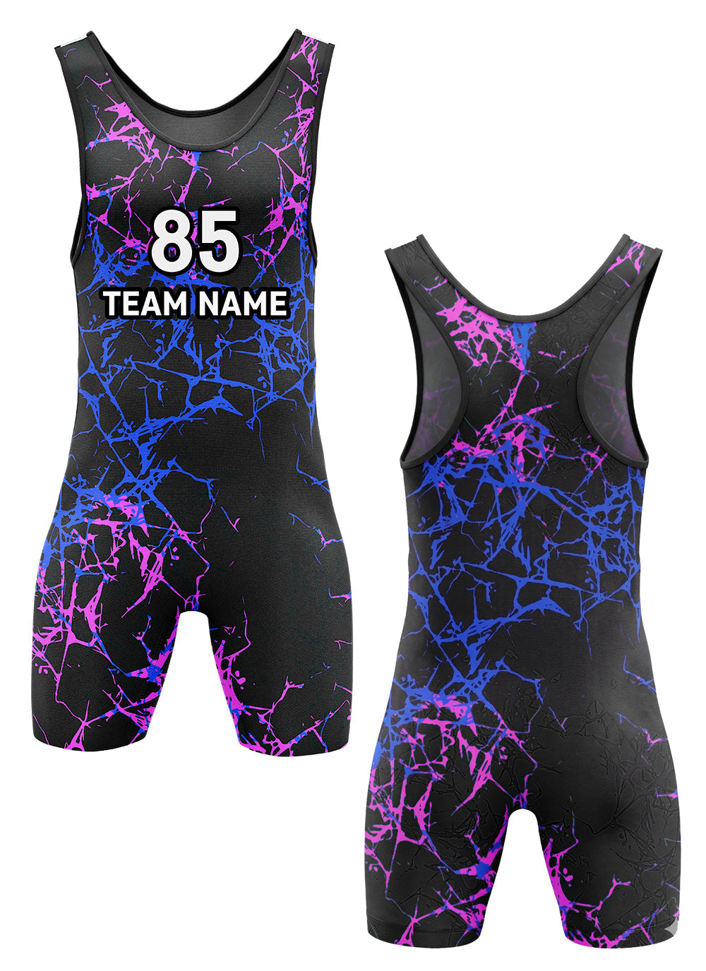 Custom sublimated wrestling singlet red black shatter design – EZ Xport