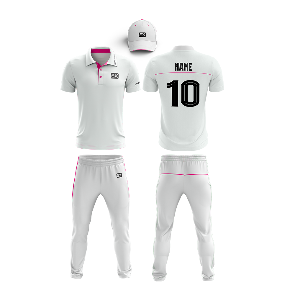 Custom Cricket Uniform CRW-1 Full Set (shirt + Pant + Cap) / style-2 / Moderate Custom Cricket Uniform CRW-1 Full Set (shirt + Pant + Cap) / style-2 / Moderate